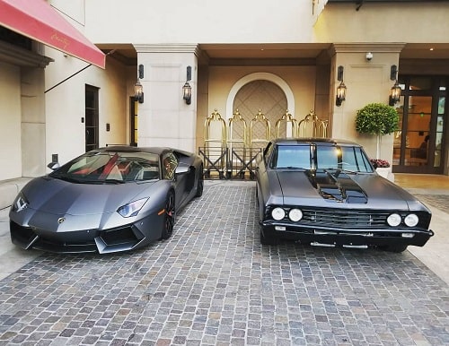 A picture of Darren Naugles's expensive cars.